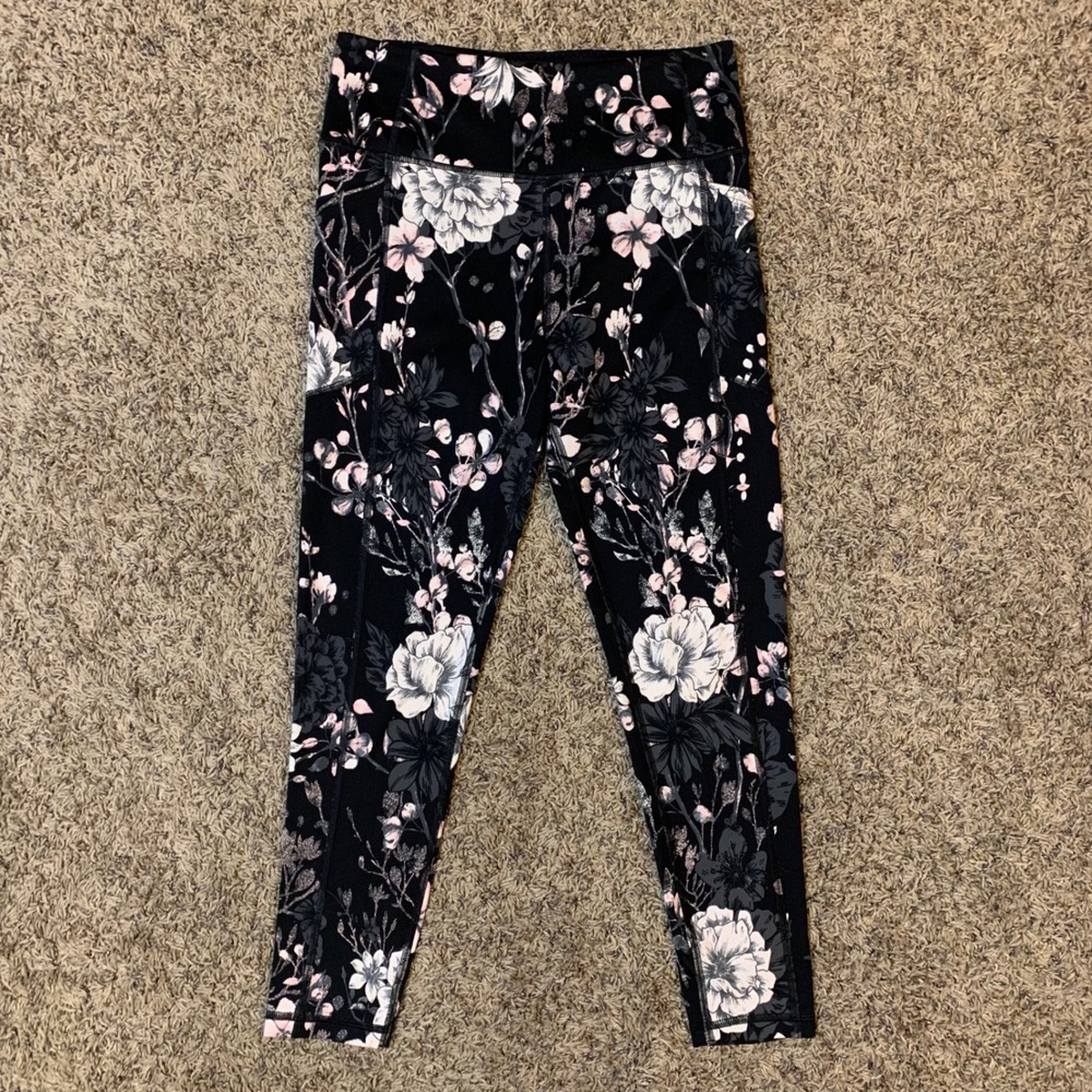 Victoria's Secret Leggings Womens 10 Floral Print High Waist Workout Athleisure